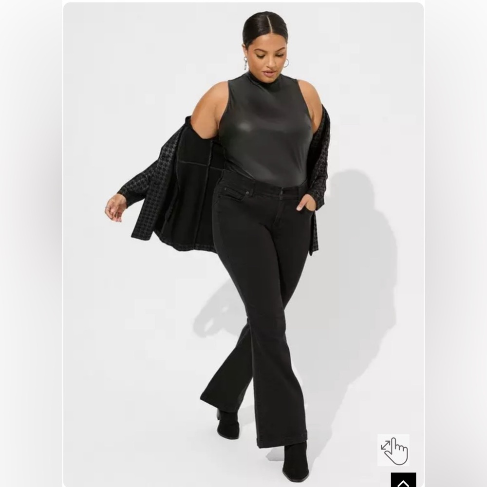 Torrid Faux Leather Mock Neck Sleeveless Bodysuit